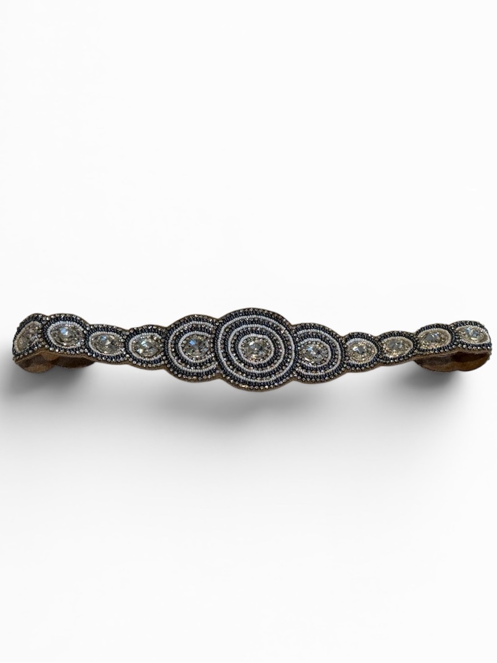 Beaded Crystal Medallion stretch belt